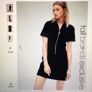 Zip front corduroy dress